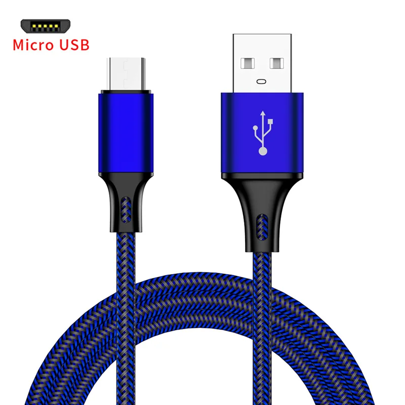 Micro USB кабель 2A Быстрая зарядка передачи данных зарядный кабель для samsung huawei Xiaomi LG Andriod Microusb кабель для мобильного телефона - Цвет: Blue
