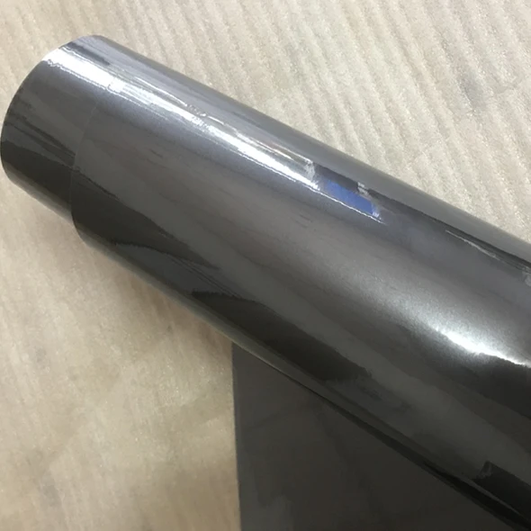 Grey 50 см X 150 Глянцевая металлик винил плёнки голубой конфетный Gloss Car обёрточная бумага фольга с пузырьков воздуха блестящий автомобиль клей стикеры - Название цвета: Grey