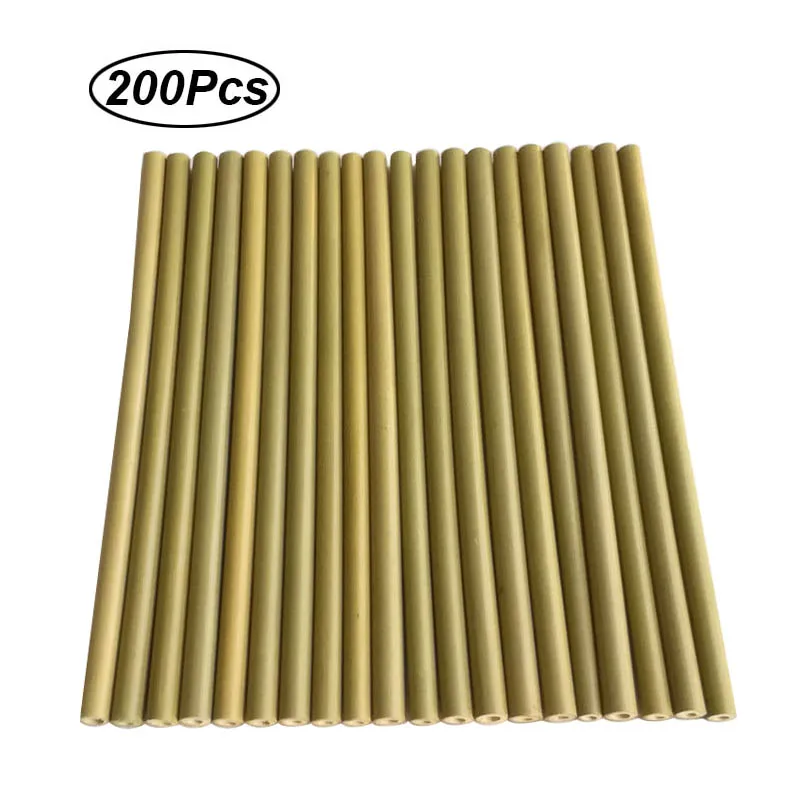 200pcs-G UNTIOR 50 шт/100 шт бамбуковая солома многоразовая солома Органическая натуральная бамбуковая Питьевая Соломка для бара вечерние аксессуары - Цвет: 200pcs-G