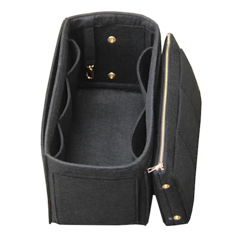 Black Подходит для Keepall 45 50 55 60 вставка Органайзер Кошелек сумка в Bag-3MM Премиум фетр(ручная работа/20 цветов) w/съемный карман на молнии - Цвет: Black