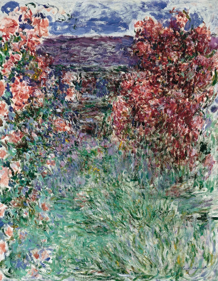 Пейзаж без рамки холст Картина Шедевр размножение дом среди роз c.1925 от Клода