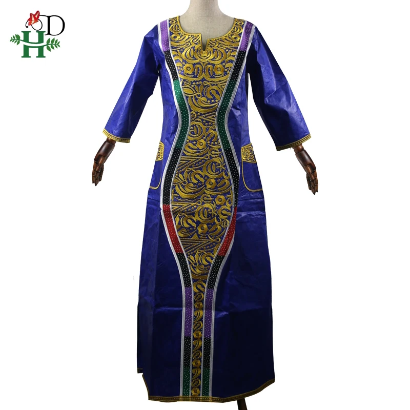 H & D/африканские хлопковые платья для женщин Новинка 2019 г. Базен riche dashiki платье