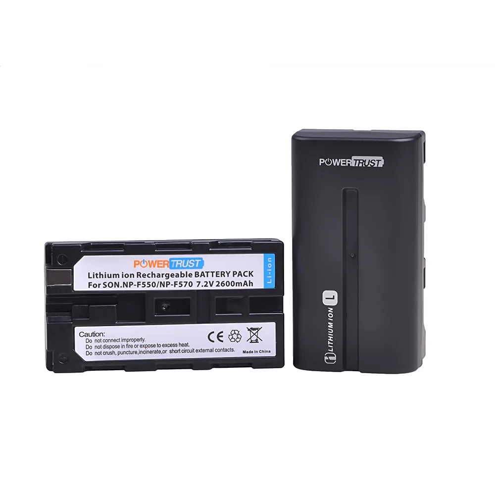 

2Pcs 2600mAh NP-F550 NP-F570 F550 F570 Battery and Fast Dual Charger for Sony NP-F330 NP-F530 NP-F570 NP-F730 NP-F750 Hi-8