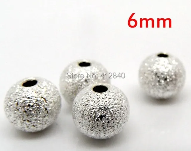 

500pcs Silver Plated Stardust Spacer Beads 6mm Dia