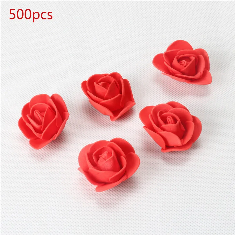 500pcs 500 шт Роза Медведь Цветок голова 3,5 см в диаметре бутон шелк Салли искусственные цветы для украшения diy медведь Роза - Цвет: 500pcs