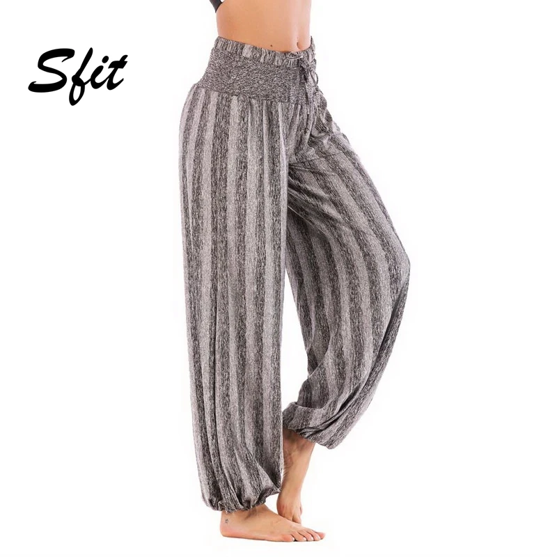 Sfit спортивные штаны для фитнеса и йоги женские облегающие брюки фонарики