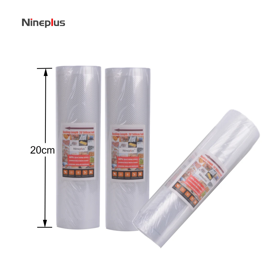 Nineplus 20 см x 500 см/roll свободный крой вакуумная тепла герметик Еда Saver сумки Саран упаковочная машина Еда мешки для хранения
