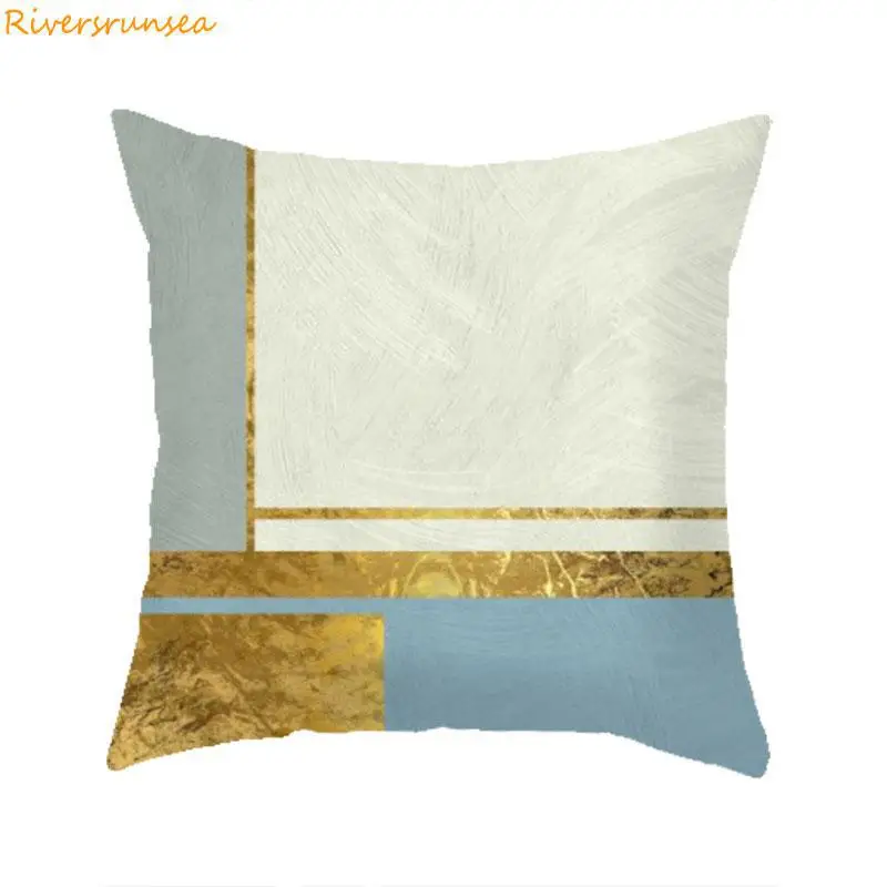 Подушка в современном стиле с геометрическим рисунком абстрактный пейзаж