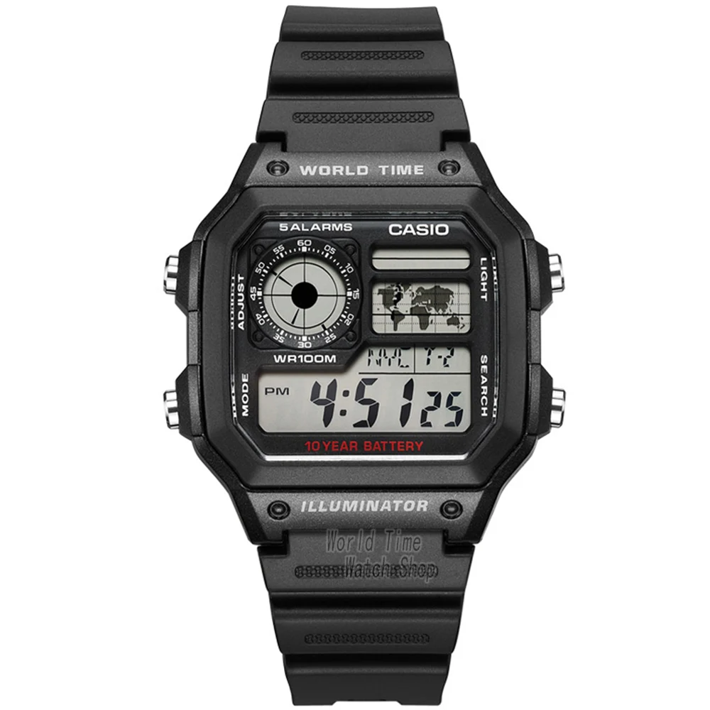 AE1200WH1A-1 Часы Casio Взрыв часы мужские лучшие марки класса люкс LED военные цифровые часы спортивные Водонепроницаемые часы кварцевые мужские часы reloj hombre erkek kol saati montre homme zegarek meski AE-1200WHD - Цвет: AE1200WH1A-1