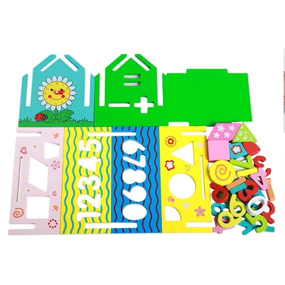 Chanycore Детские Обучающие деревянные игрушки геометрической формы цифровые блоки
