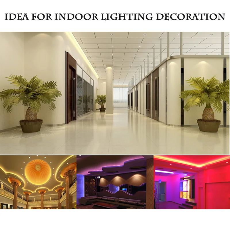 LED strip 5050 RGB IP20 IP65 waterproof 5m/roll 44key IR controller or 12V 5A Adapter | Лампы и освещение