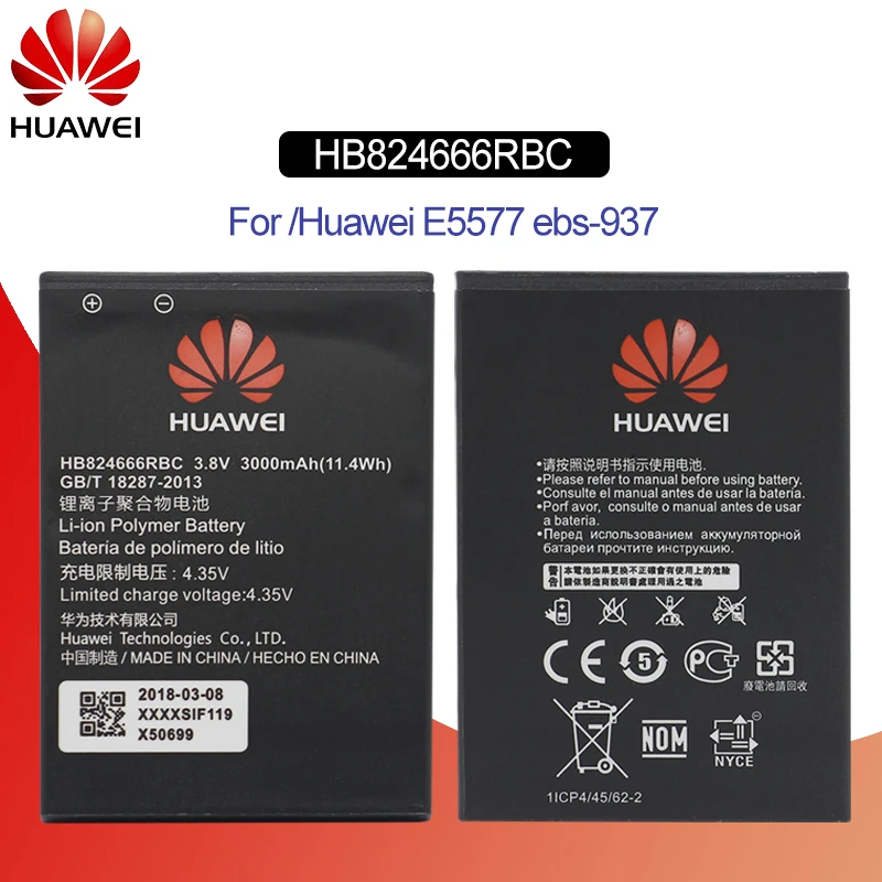 Оригинальный аккумулятор для телефона Hua Wei HB824666RBC 3000 мАч Huawei WIFI роутер E5577 Bs 937