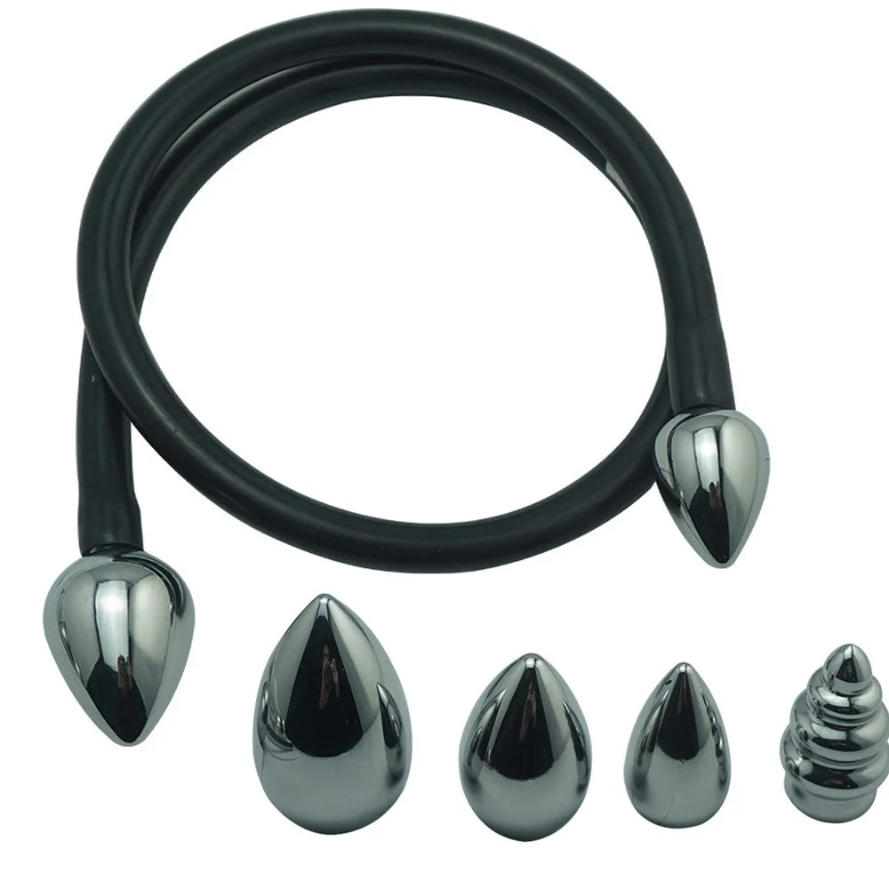New metal replaceable anal beads Double Penetration Ondulation Dildo butt Plug dilator vaginal sex Toys for man women couple | Красота и