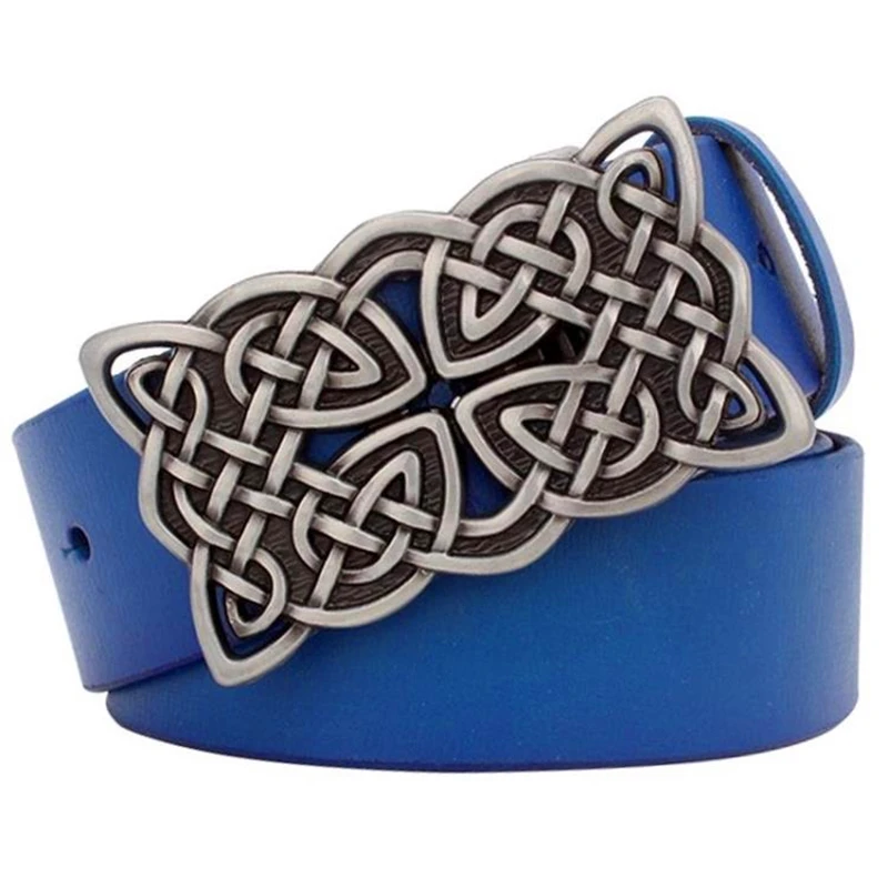 Fashion women belt celt Crosses Genuine Leather retro Celt knot design weave cowhide leather Blue belts | Аксессуары для одежды