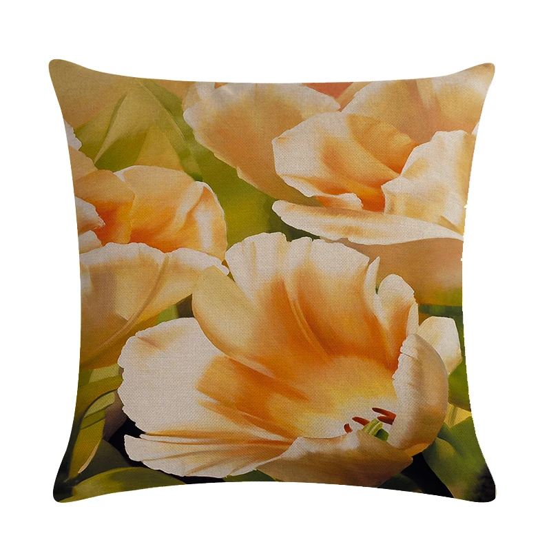 Cushion Cover Vintage Flower Style Pillow Cotton Linen Home Office Decor Red Throw Case | Дом и сад