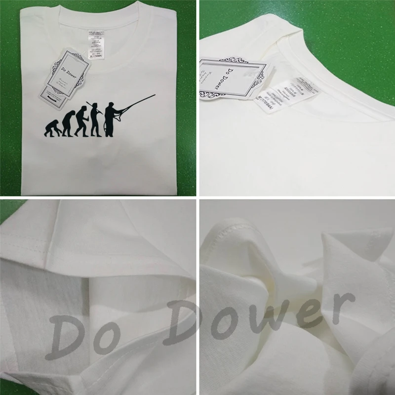 Высокое качество летние Эволюция Рыбалка Мужские футболки в стиле хип хоп для