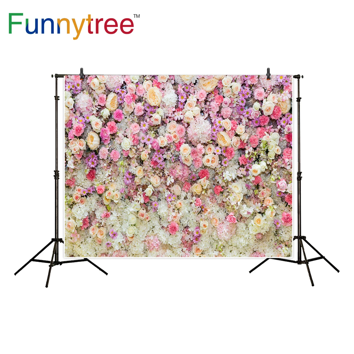 Фон Funnytree для фотостудии Цветочная стена красочный весенний Свадебный декор