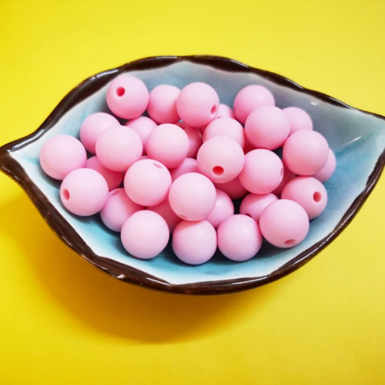 20pcs Pink 20 шт., силиконовые бусины для прорезывания зубов, Круглые, 12 мм, детские жевательные прорезыватели, пустышки, бусы-клипсы, пищевые силиконовые игрушки для прорезывания зубов без БФА - Цвет: 20pcs Pink