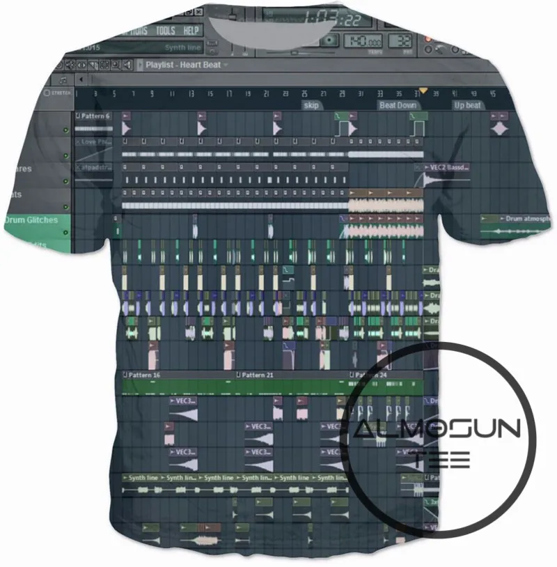 Футболка с 3D рисунком радио Ableton DJ повседневная хипстерская летняя уличная