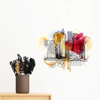 new york city america the united states hand drawing removable wall sticker art decals mural diy wallpaper for room decal