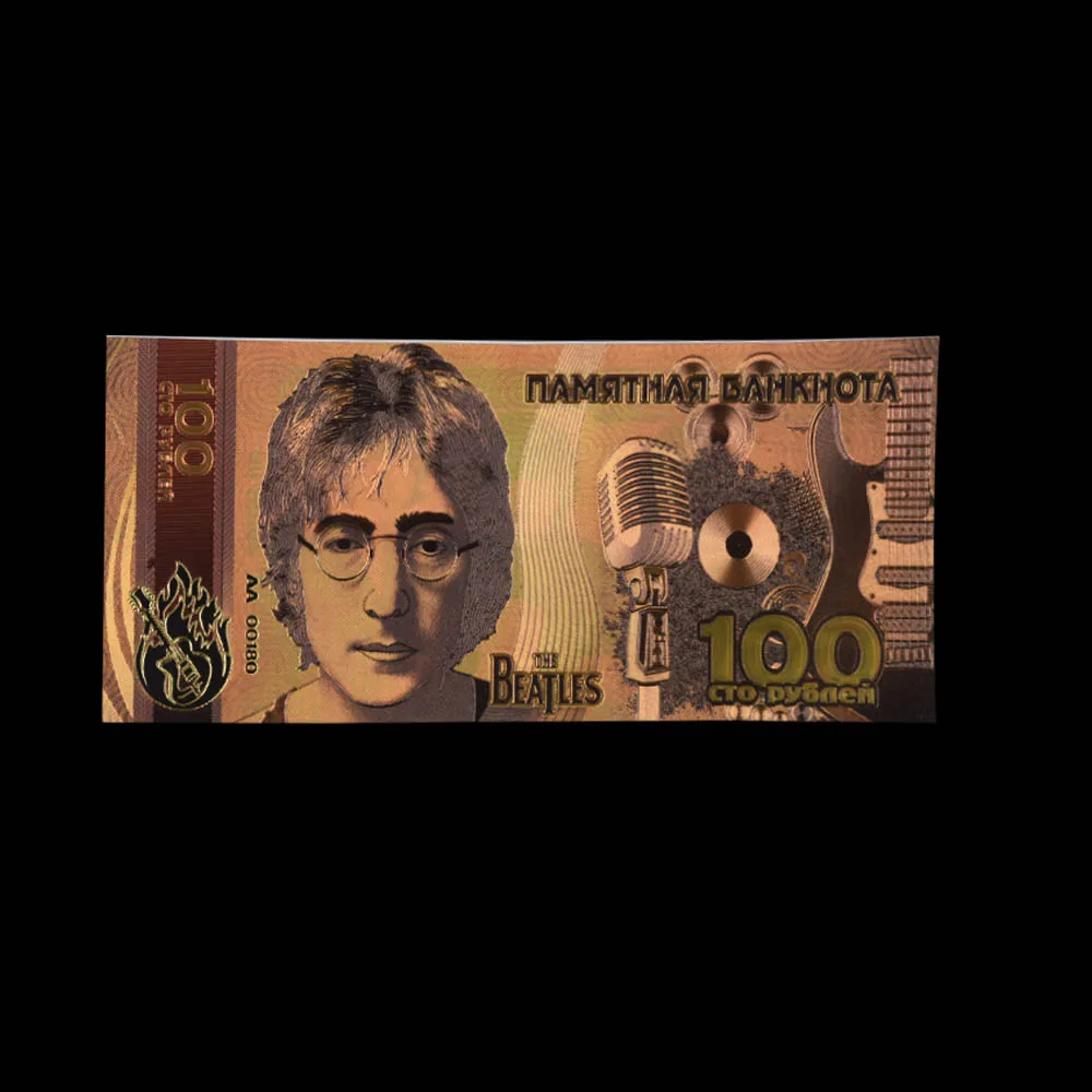 10 шт./лот Новые товары цветные российские золотые банкноты 100 рублей в 24-каратном