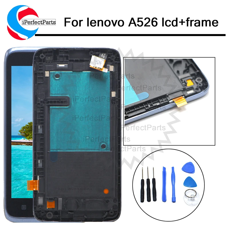ЖК-дисплей и дигитайзер сенсорного экрана в сборе с рамкой для Lenovo A526 4 5 дюйма