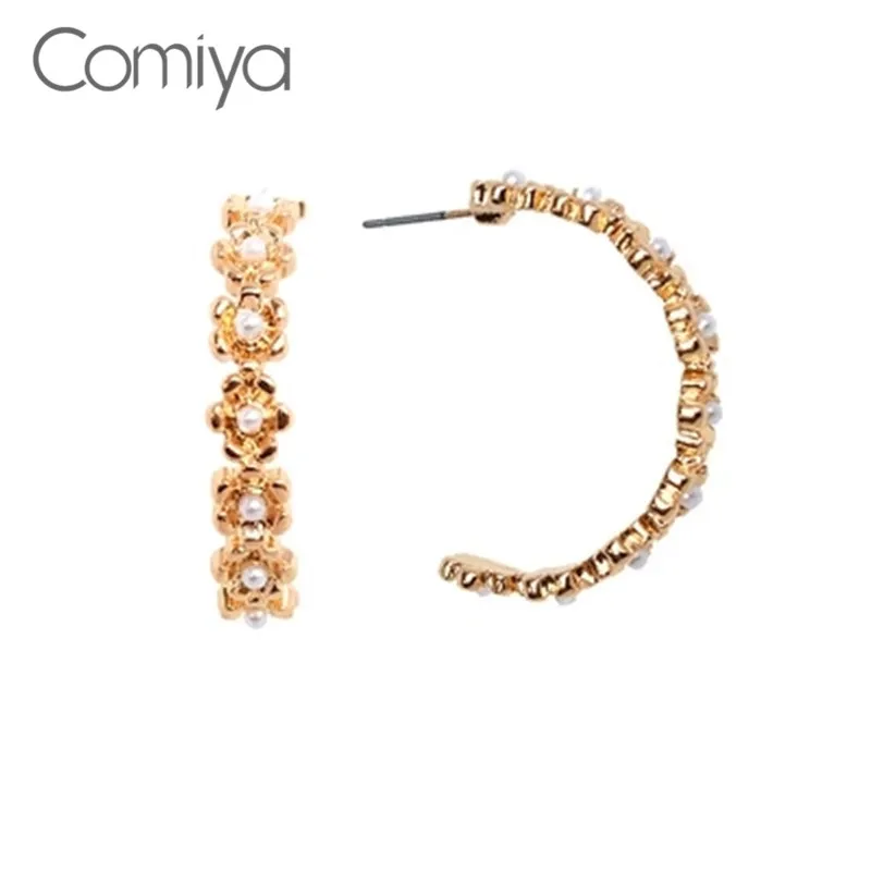 Женские серьги-гвоздики из цинкового сплава с акриловым жемчугом | Украшения и