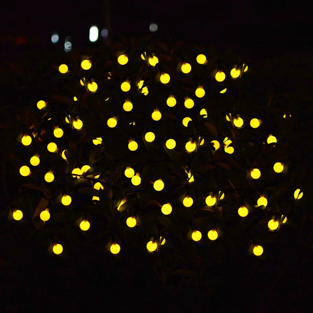 50 светодиодный Lichterkette лампы солнечного Струнные Праздничные огни Открытый