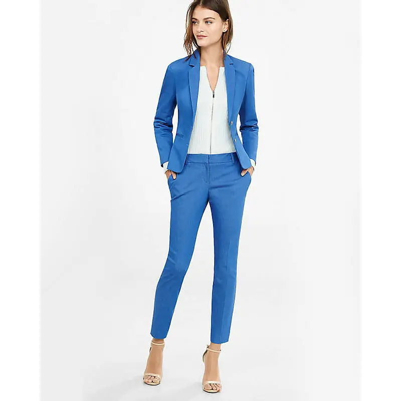 

Blue Business 2 Piece Suit Womens Workwear Formal Womens Tailored Suits Custom Made Bespoke 2018 New