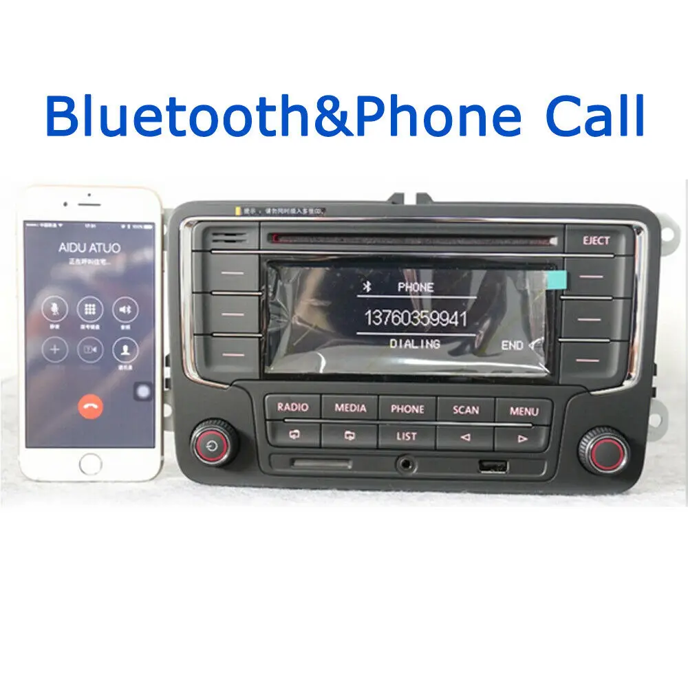 Автомагнитола стерео RCN210+ кабель Bluetooth CD MP3 USB AUX SD для Volkswagen GOLF PASSAT TOURAN POLO TIGUAN CADDY EOS CC