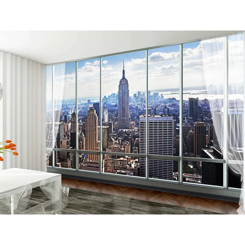 Настенная бумага с изображением Нью Йорка самоклеящаяся 3D фотобумага для