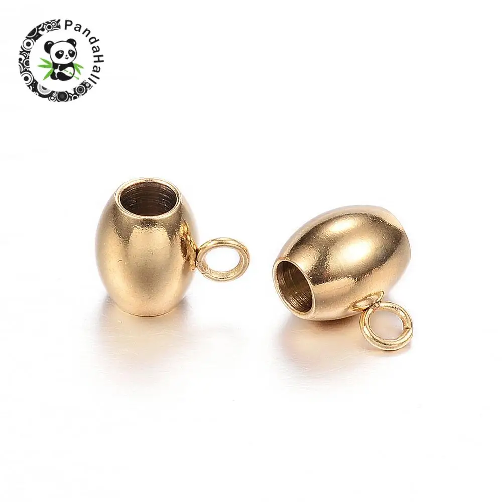 

100pcs Oval Golden Jewelry Findings 304 Stainless Steel Hanger Links for Jewelry Making DIY 9x7x6mm, Hole: 2mm
