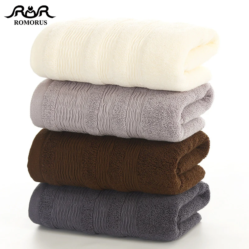 ROMORUS Luxury Design Pakistan Cotton Bathroom Towels Thick 100% Bath Towel Silver Gray Soft Adults Big Beach Face | Дом и сад
