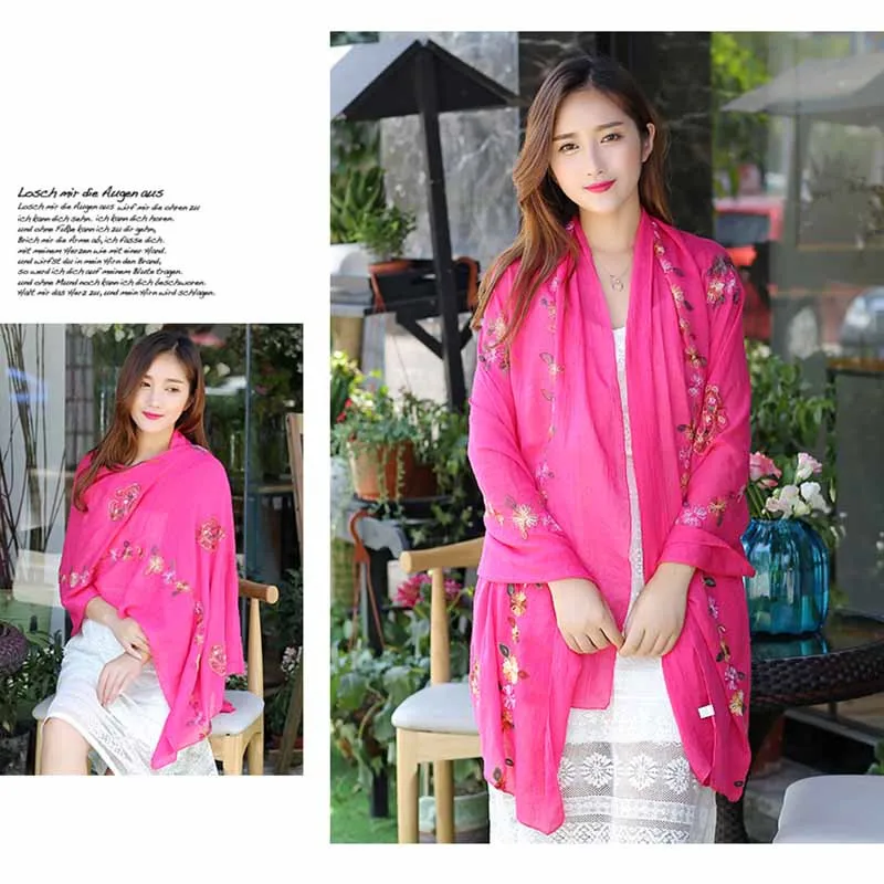 C Этническая Стиль Очаровательная шарфы с вышивкой в традиционном китайском