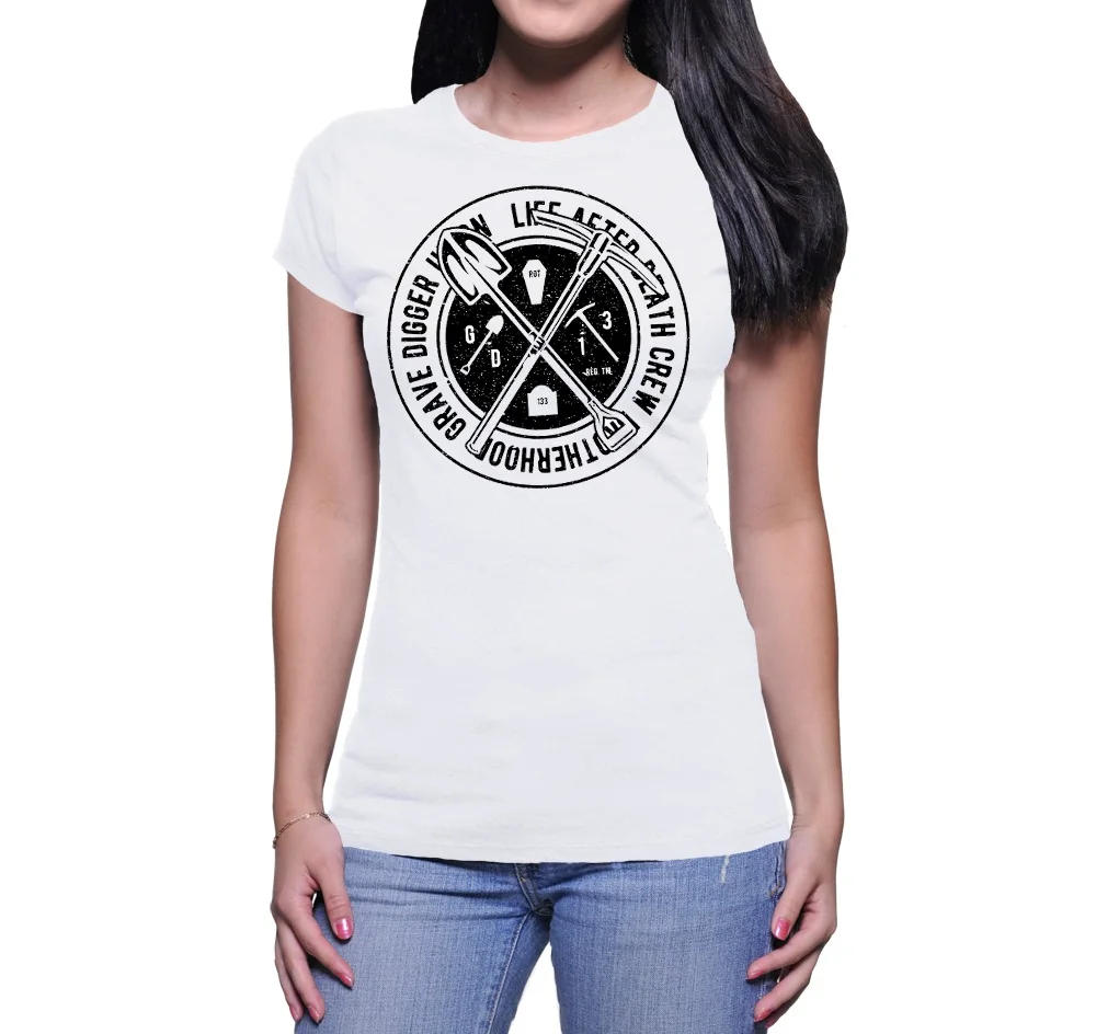 

2019 New Fashion Women T-shirt T - SHIRT DONNA GRAVE DIGGER VINTAGE ILLUSTRATION Casual Cute Tee Shirt