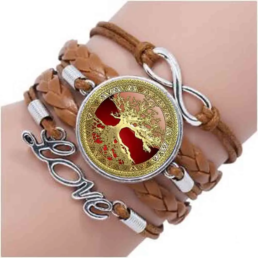 2017 новый художественный браслет Дерево жизни эффектный фото стеклянного