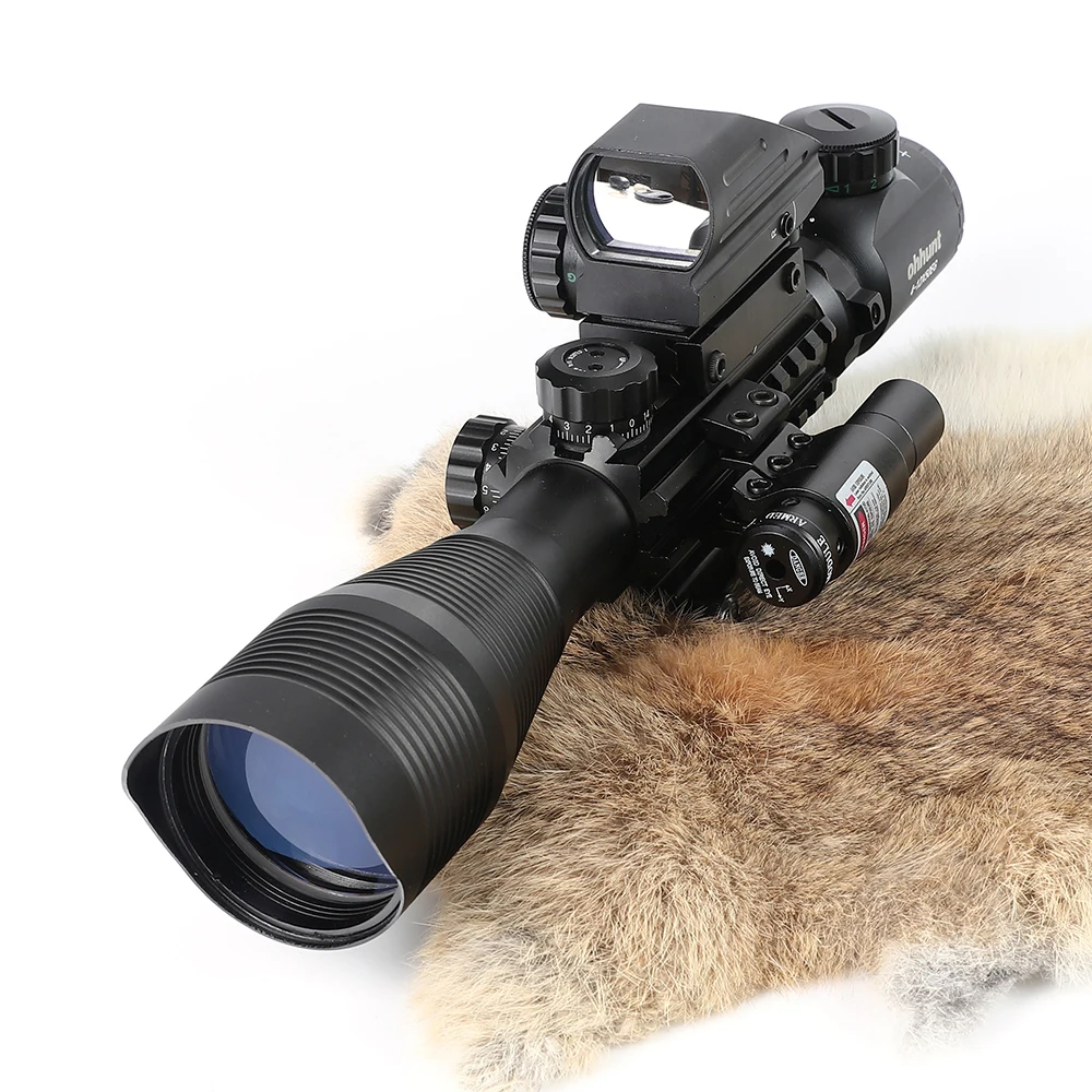 ohhunt Охота Прицел 4-12X50EG Тактический Красный Зеленый Точкий Лазер и не Голографическая Оптический Прицел для Пневматического Пистолета Оружия