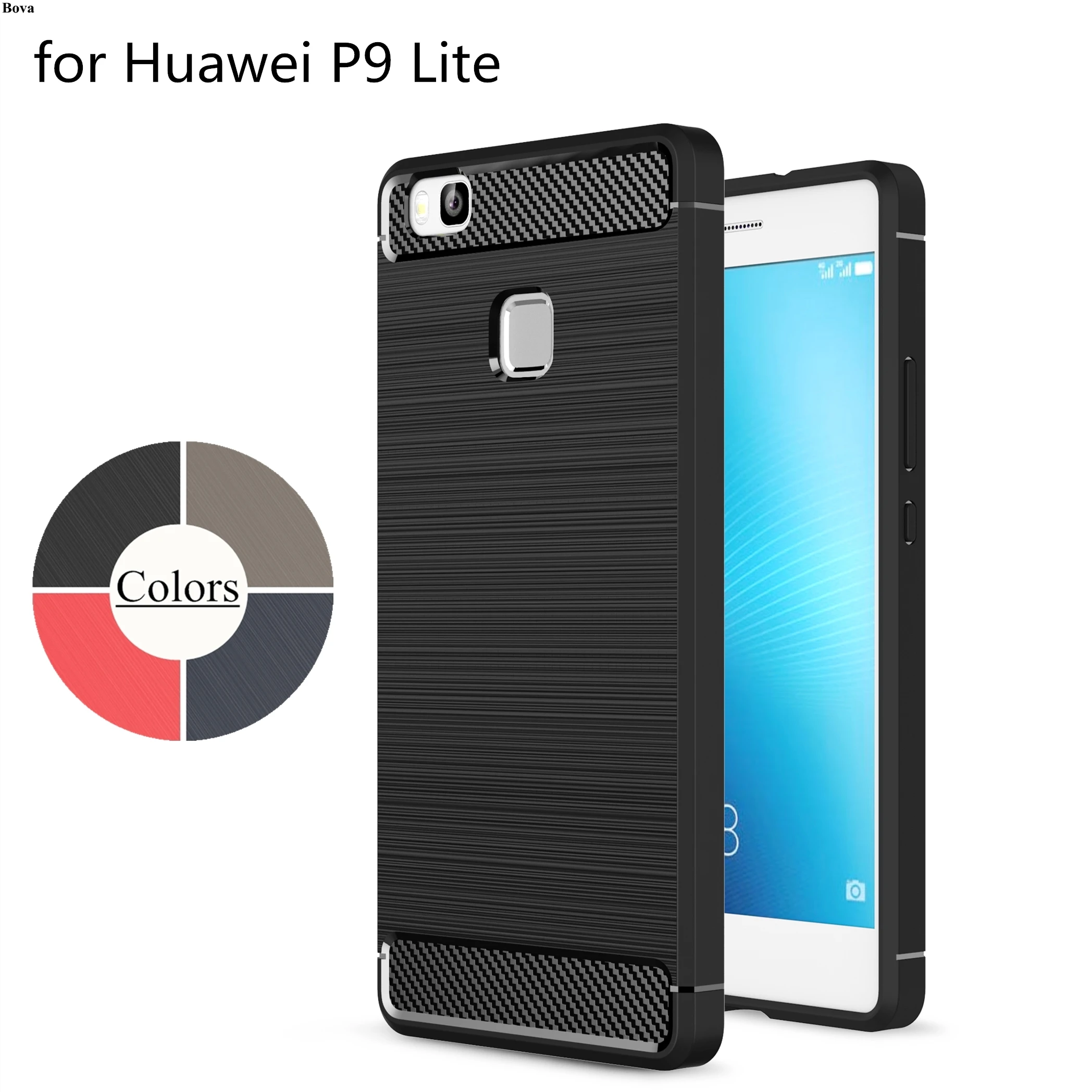 Bova защитный чехол из углеродного волокна для Huawei P9 Lite ТПУ силиконовый