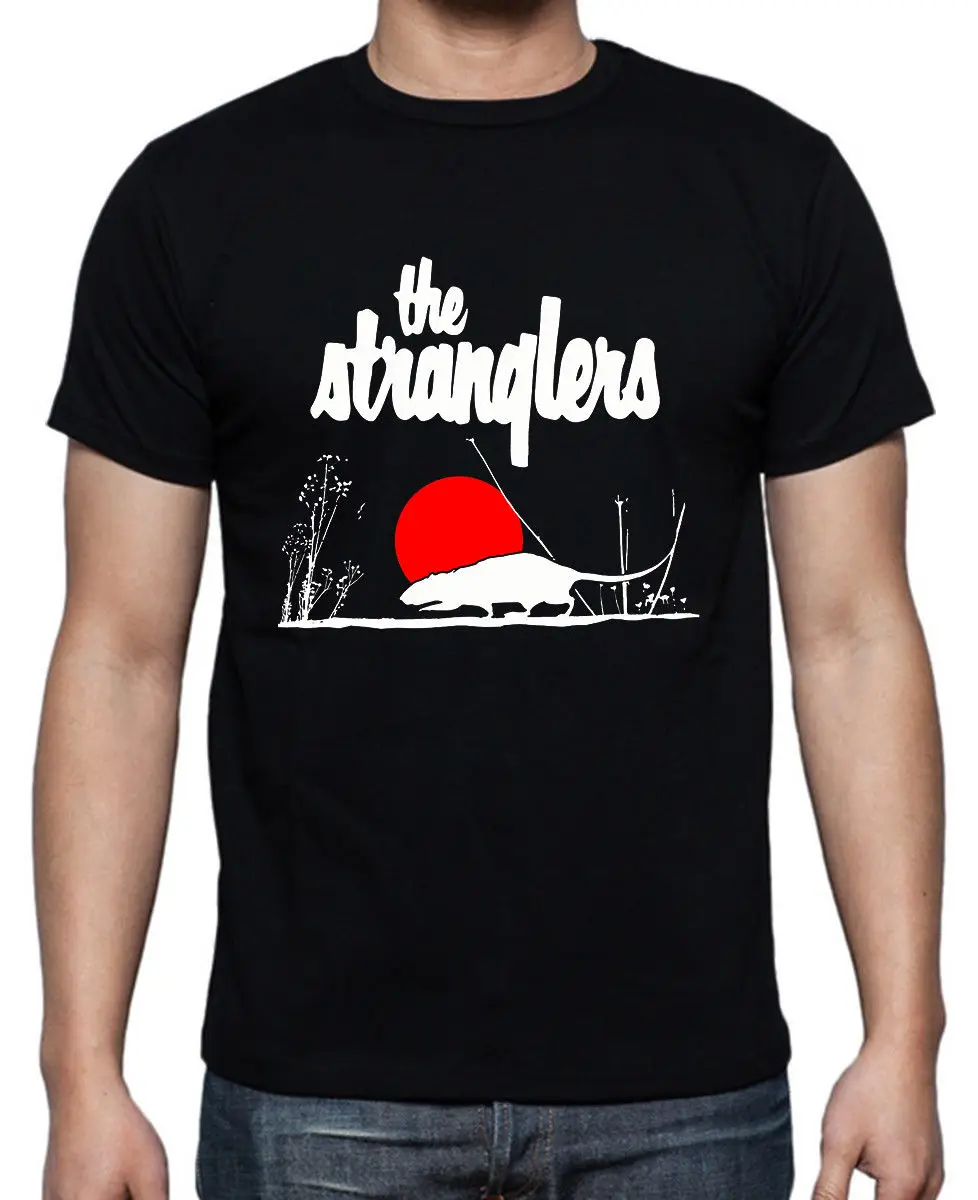 The Stranglers Band Logo Классическая винтажная Мужская черная футболка Размер S-3XL 100%