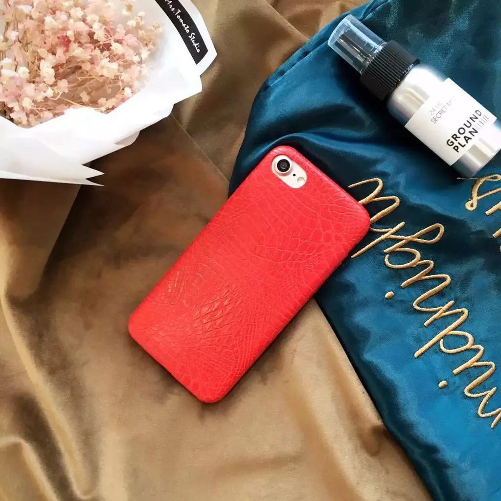 Crocodile leather phone case for iphone 6 6s 6plus 6splus 7 7plus mobile simple cortical soft capa lovers cases |