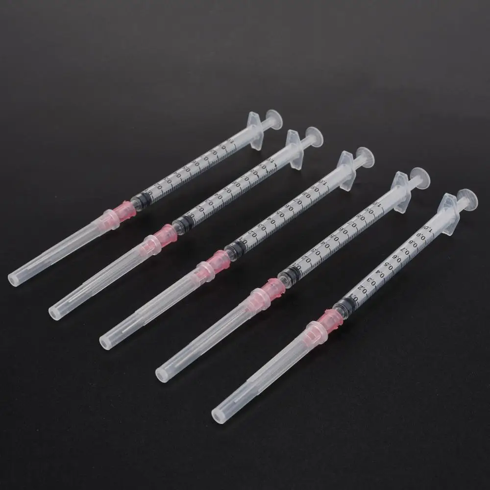 5 set Blunt Tip Syringe 1ml Glue Stainless Steel Dispense Needles & Needle 18 Gauge 1.5" w/Caps | Инструменты