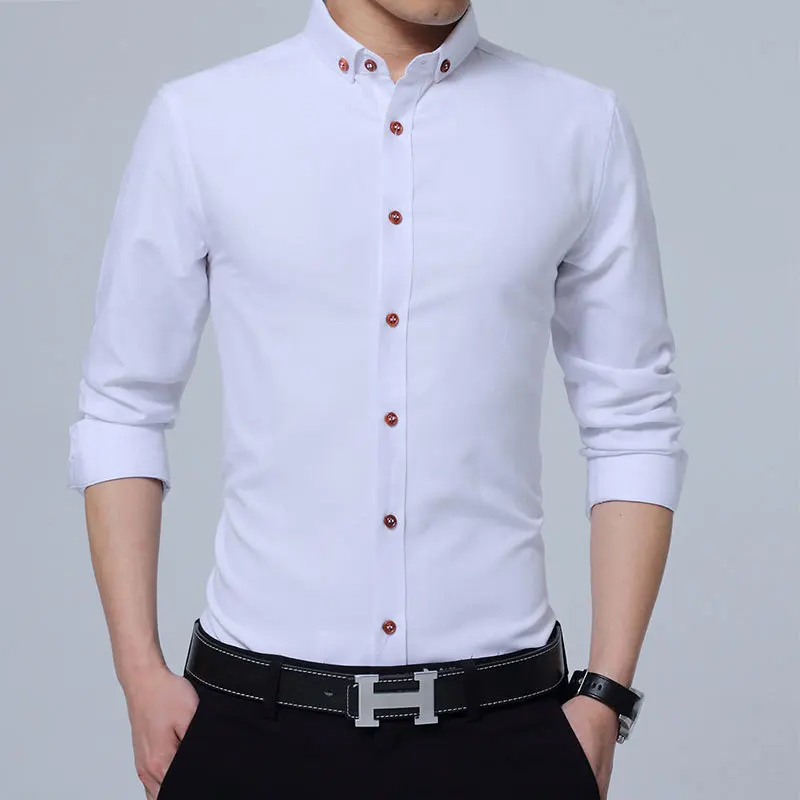 Рубашка с длинными рукавами для мужчин новые модные дизайнерские Camisa мужская