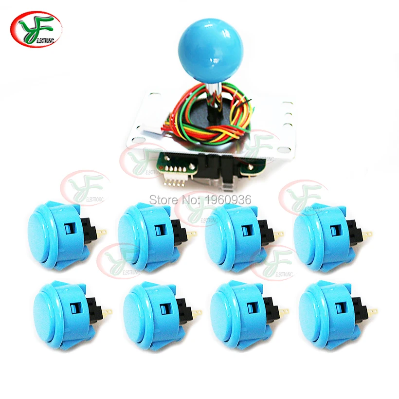 Оригинальный Sanwa JLF TP 8YT 5Pin стикер + 8 OBSF 30 кнопки для аркадного джойстика DIY наборы