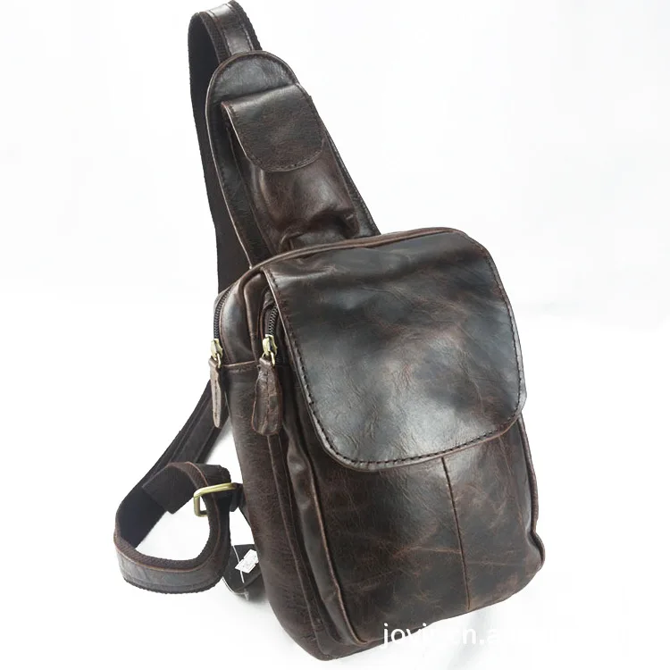 Первый слой кожаной мужской сумки оптом масло воск кожа ретро грудь crazy horsehide