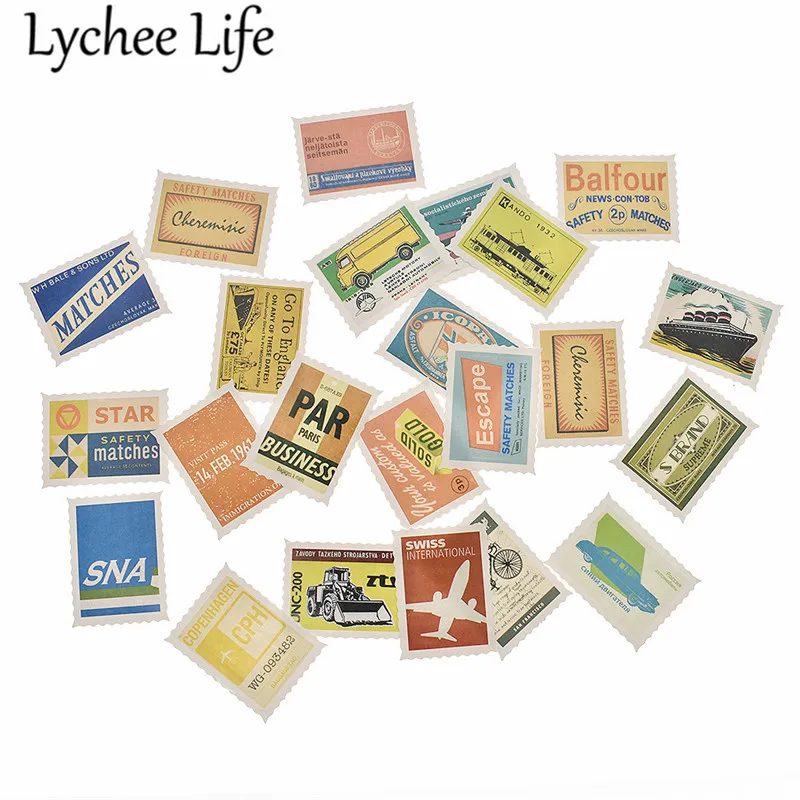 Lychee дорожный штамп высечки наклейки упаковка красочные 4x3 см подложка бумажные DIY ручной работы скрапбук