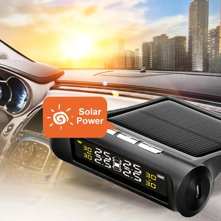 Система контроля давления в шинах Visture D02N TPMS с солнечной батареей 4 внутренних
