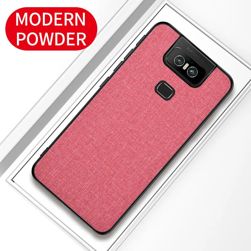 Pink Ткань жесткий поликарбонатный чехол для Asus Zenfone 6 ZS630KL чехол мягкий TPU бампер задняя крышка для Asus Zenfone 6Z простой ударопрочный Чехол Чехлы - Цвет: Pink