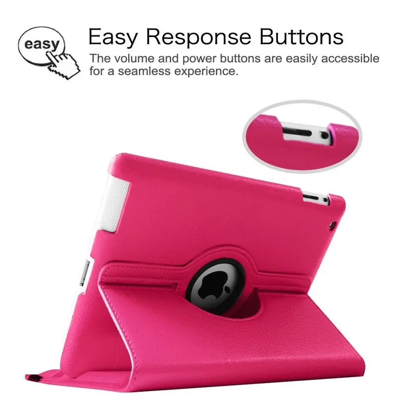 Вращающийся на 360 градусов Чехол книжка из искусственной кожи для Pad 2 3 Mini 4 Stand Smart
