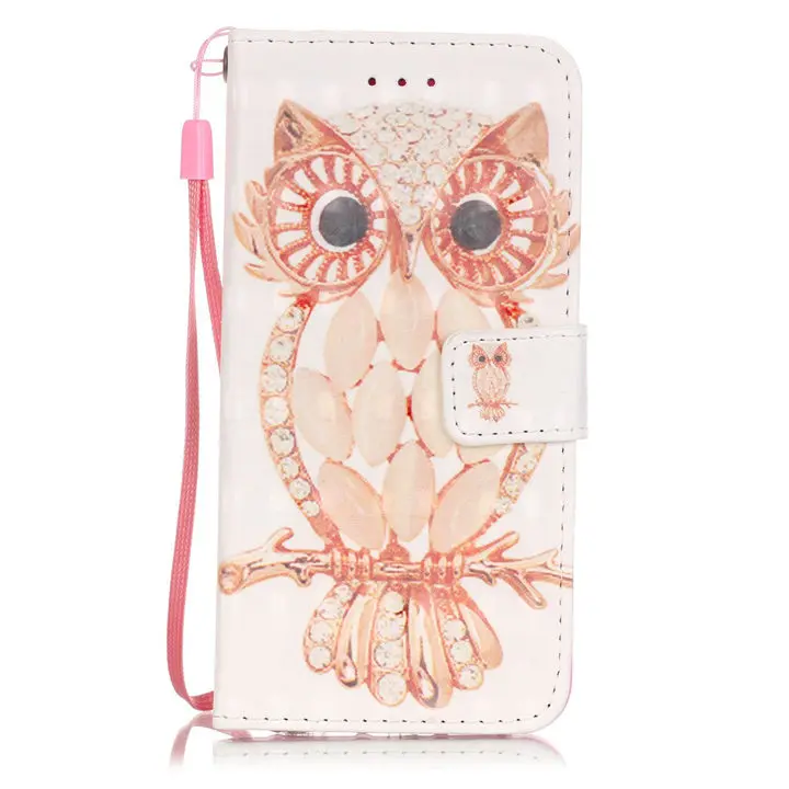 Shell Owl Чехлы-портмоне с откидной крышкой для apple iPhone 8, 7, 6, 6S Plus, 5, 5S, SE из искусственной кожи с силиконовым держателем, чехол с перьями, деревом, башней, E03Z - Цвет: Shell Owl