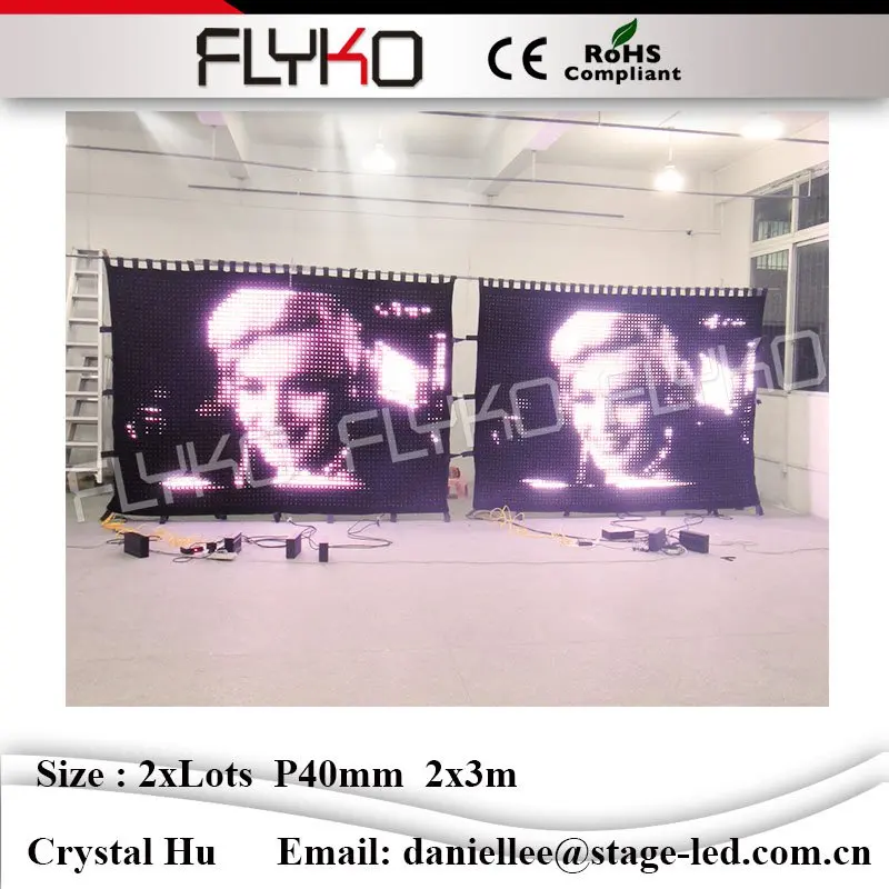 Полный xxx СВЕТОДИОДНЫЙ видео занавес экран сексуальный фото led ткань фирма P40mm